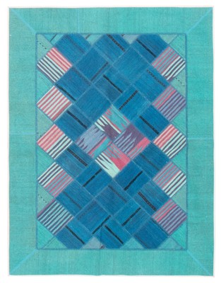 Vintage Hand Woven Flat Weave Carpet 4'11'' x 6'5'' Traditional Wool Kilim Rug