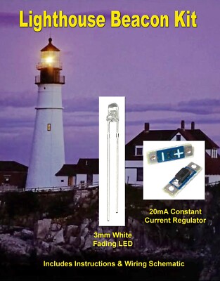 LIGHTHOUSE BEACON KIT w/Fading LED -NEW -Animation for Model RR or Dioramas  #25