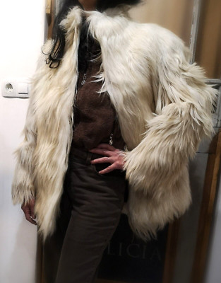 Rare mountain goat fur coat Balkan goat vintage 1940's 50's fresh and clean RARE