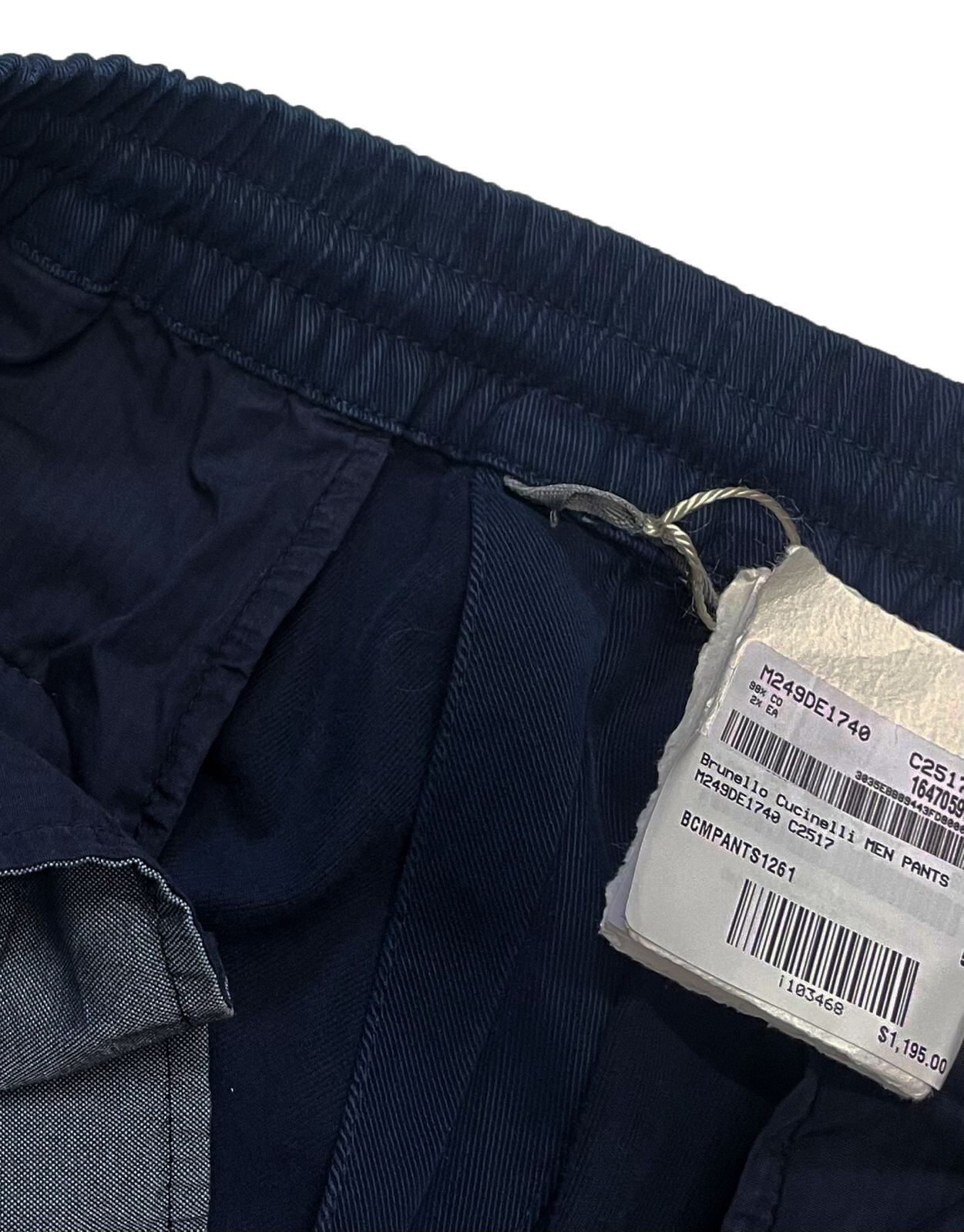 Pre-owned Brunello Cucinelli Men's Pants Size 36 / 52 Blue Cotton Blend Drawstring $1,195