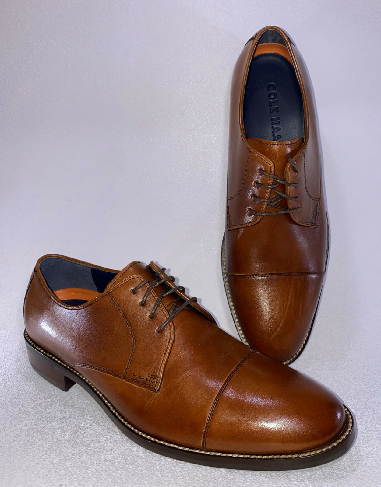 

Cole Haan LENOX HILL Mens NEW W DEFECT SIZE 7.5 WIDE Brown C11632 Cap Toe Oxford, Коричневый, C11632