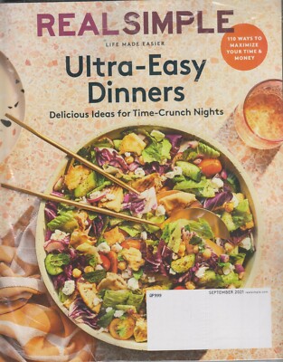 Real Simple September 2021 Ultra-Easy Dinners  (Magazine: General Interest)