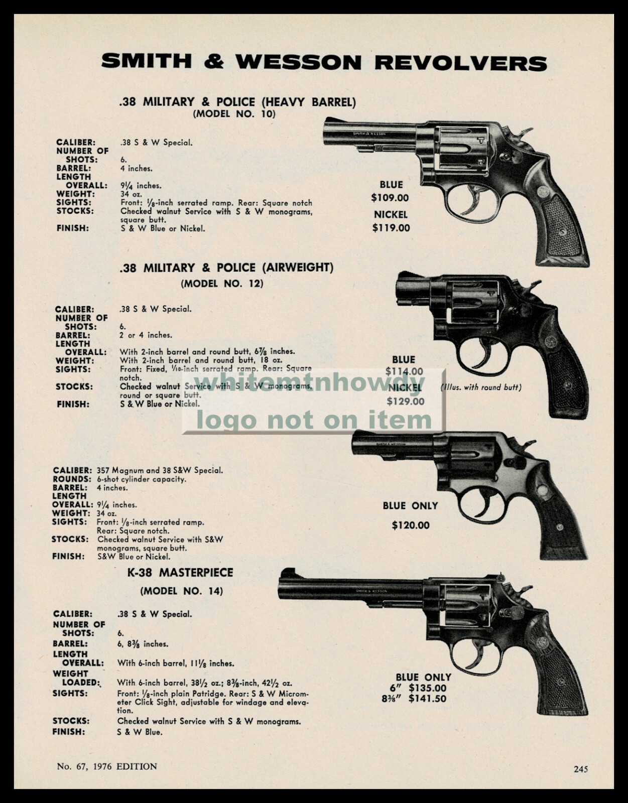 マグナム 1976 HEAVY FRAME SMITH & WESSON HEAVY DUTY N-FRAME 357 MAGNUM REVOLVER | Smith & Wesson