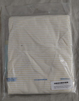SheetWorld Fitted Pack N Play (Graco) Sheet Yellow Stripes Jersey Knit Set of 2