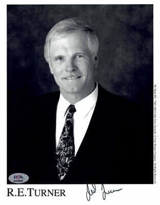 Ted Turner 8x10 Photo Entrepreneur CNN TBS TNT WCW Philanthropist PSA/DNA
