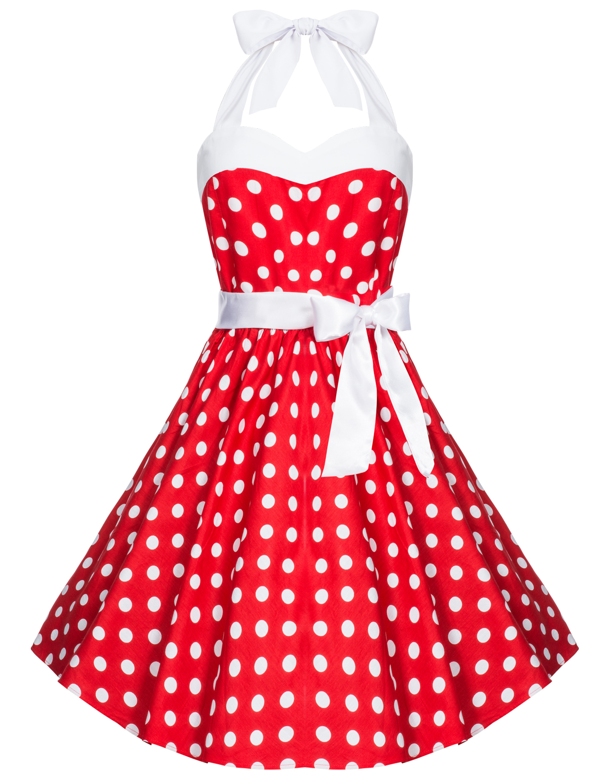 Zarlena Damen Rockabilly Kleid Petticoat Polka Dots 50er Punkte Karneval Tupfen