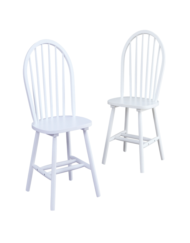 Set of 2 Wooden Dining Chairs Home Kitchen Farmhouse Extra Seats White Oak Wood