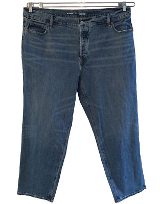 OLD NAVY High Rise Slouchy Straight Button fly Jeans Women s 20 NWT Medium Wash