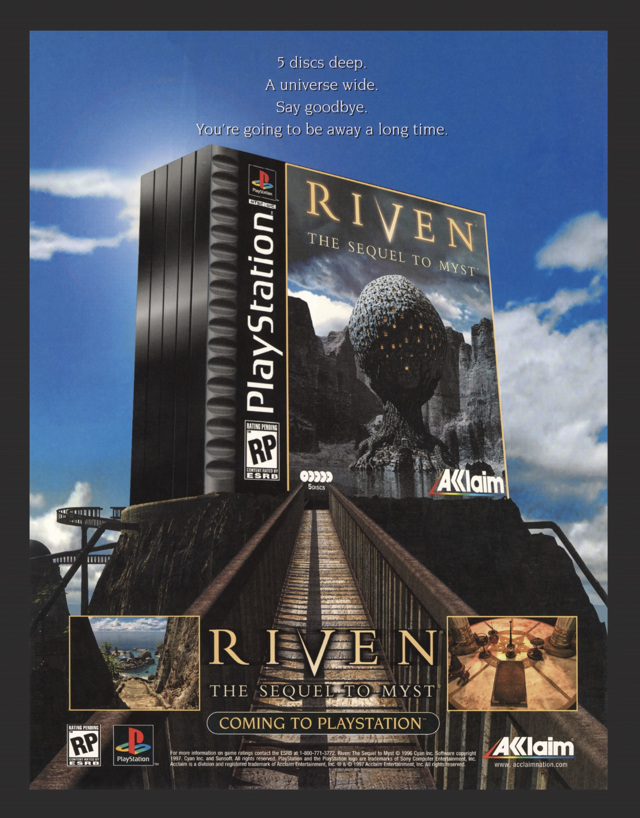 PC周辺機器 RIVEN THE SEQUEL TO MIST Riven The Sequel To Mist Playstation 1 PS1 PC Game Promo Ad
