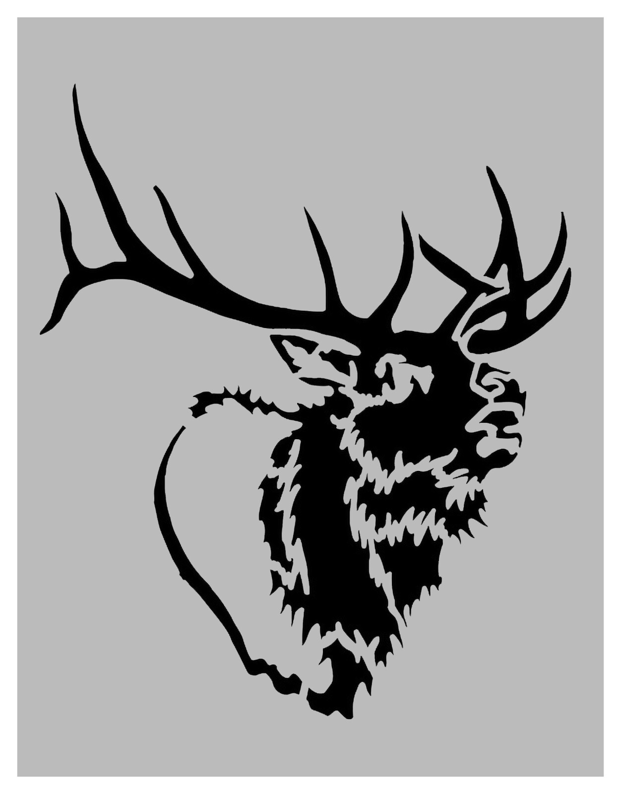 deer-buck-elk-head-rack-antlers-stencil-8-5-x-11-sheet-fast-free-shipping-ebay