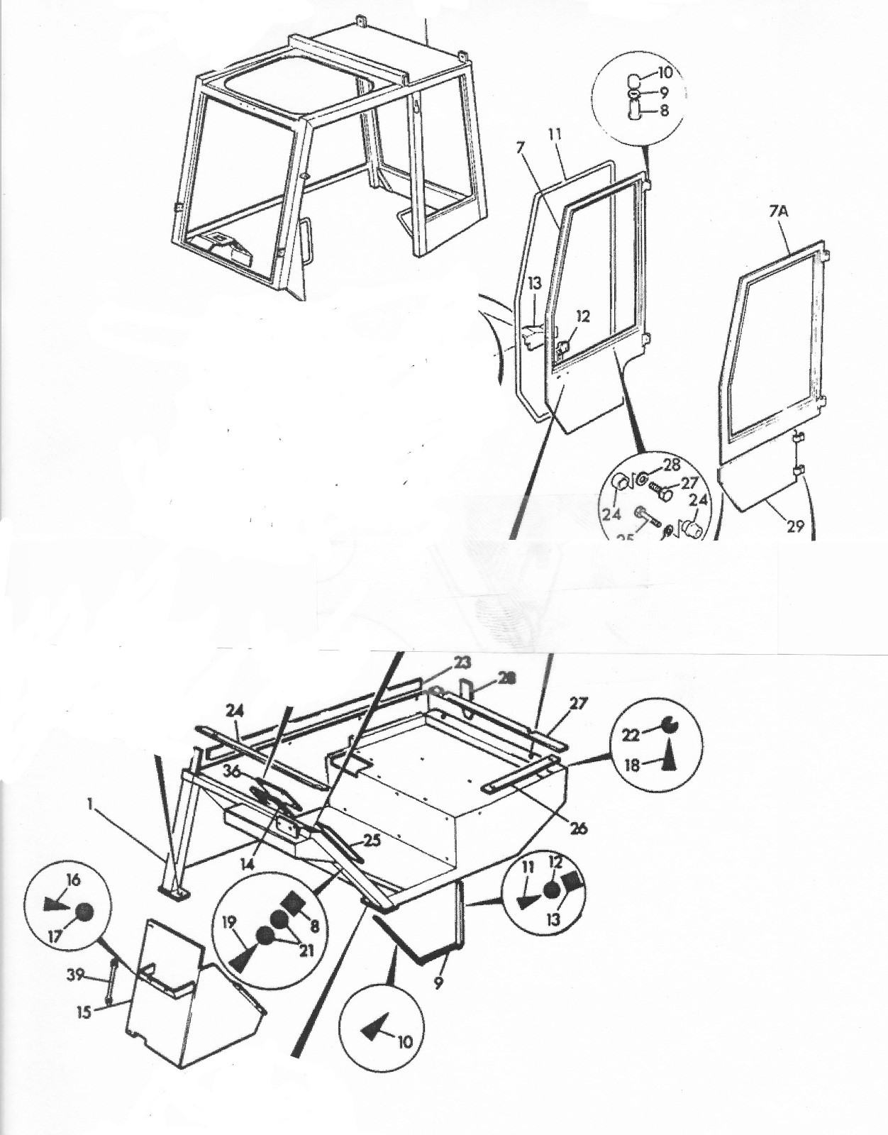 JCB 827/20108 WINDSHIELD FOR LOADALL TELESCOPIC MODELS 525B & 530B, HINGED GLASS