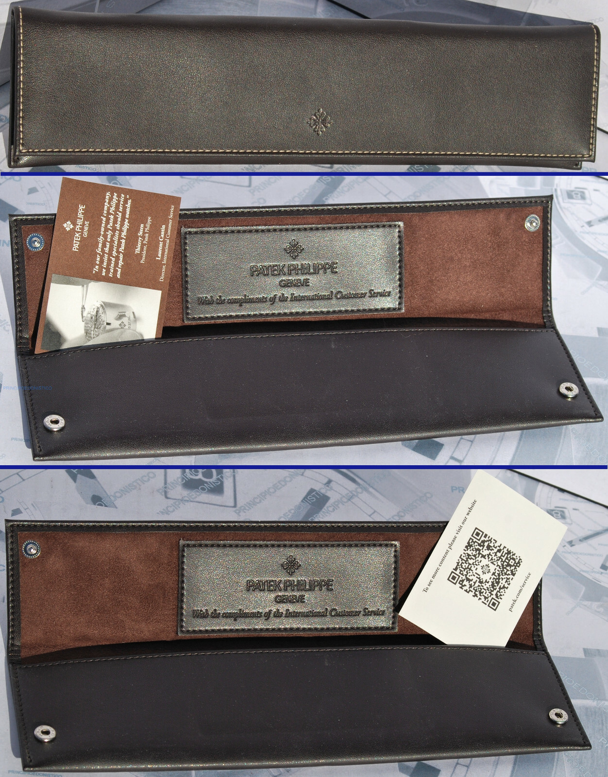 PATEK PHILIPPE レザーケース 100% Authentic Patek Philippe Watch Travel Leather Case