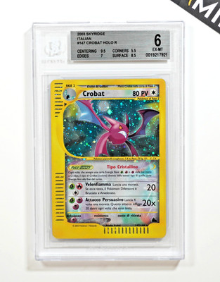 Pokemon BGS 6 Crystal Crobat #147 Holo Skyridge 2003 Italiano