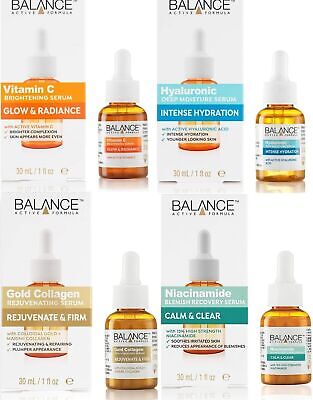 Balance Active Formula; Gold Collagen, Vitamin C, Hyaluronic, Niacinamide Serums