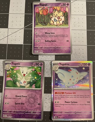 Pokémon TCG Togekiss Sv03: Obsidian Flames 085/197 Reverse Holo Rare 3 Cards!