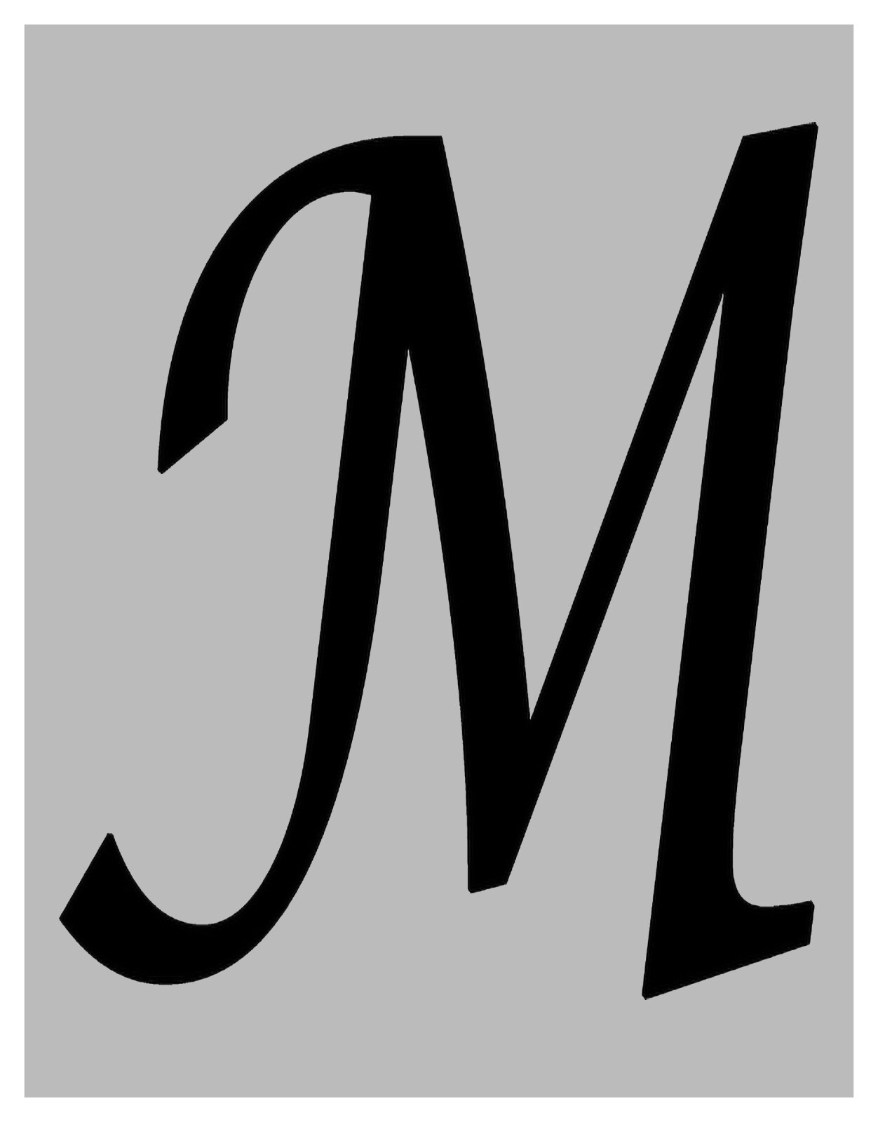 calligraphy-monogram-initial-9-tall-alphabet-letter-m-stencil-on-11-x-8-5-sheet-ebay