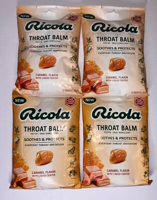 Ricola Caramel Throat Balm Drops Throat Relief & Protection 34ct 9/25+ Lot Of 4