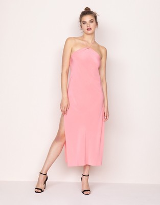 Agent Provocateur Caprio Pink Silk Long Slip UK12 Large NWT