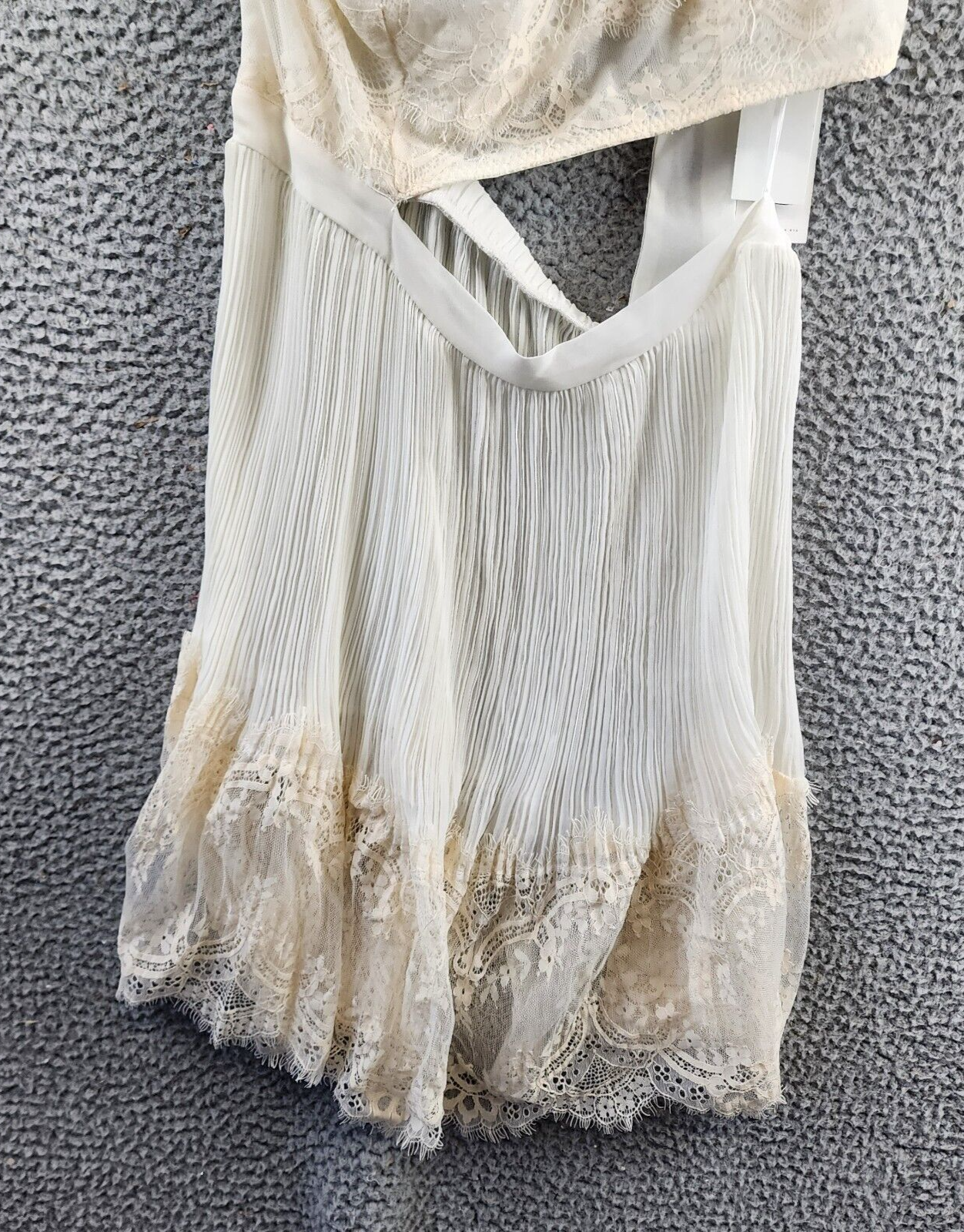 Rya Collection Anniversary Chemise Women's S Ivory/Beige Tie Detail Sleeveless - Picture 4 of 12