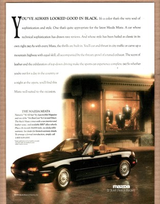 1992 Miata Print Ad; ''...looking good in black''