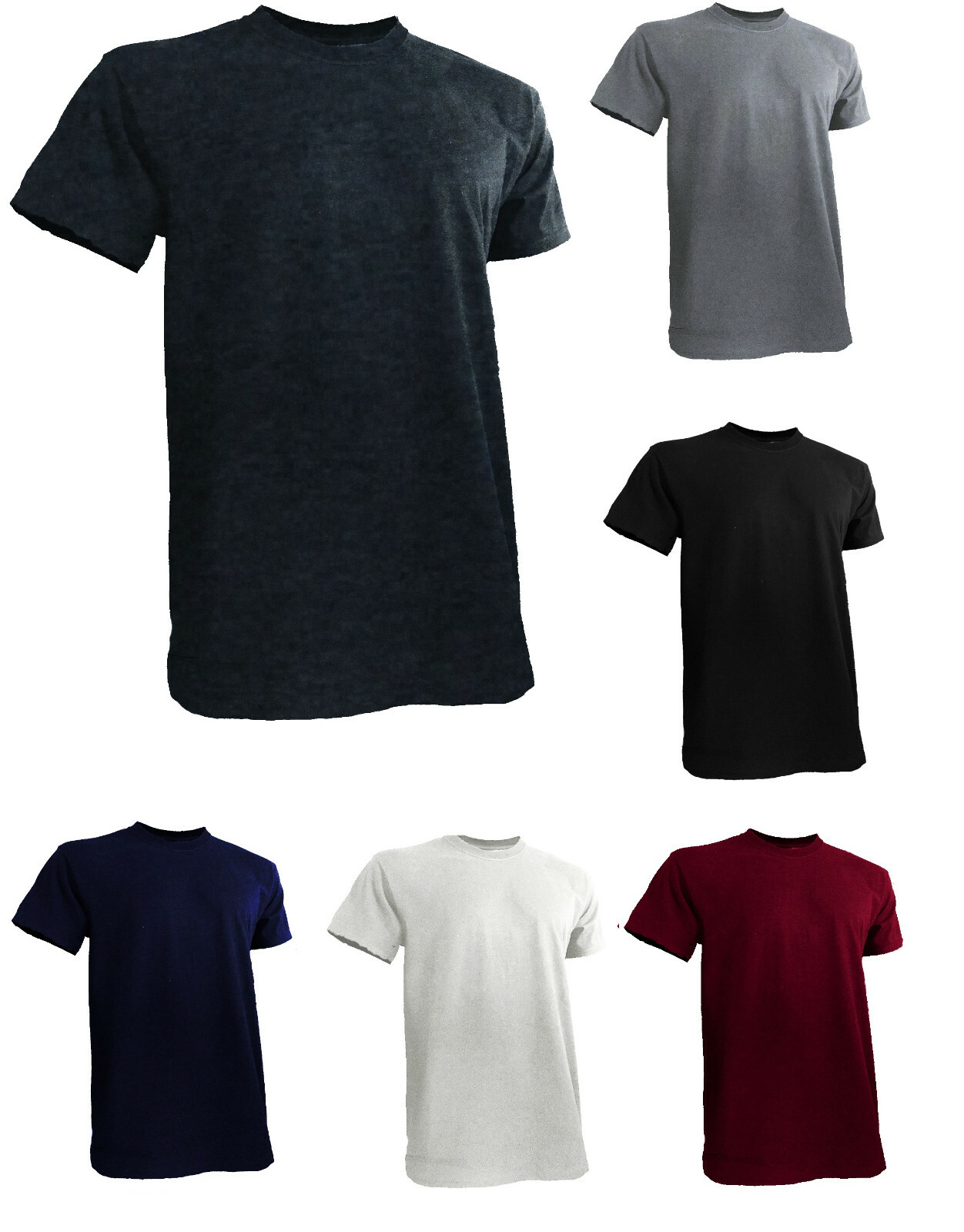 在庫処分 激安 食品 Neck Crew - Tall and Big Styllion Mens Weight Heavy - Shirts Clothing