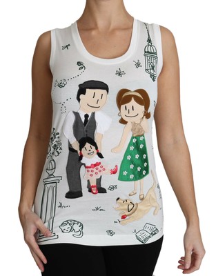 

DOLCE - GABBANA Майка Блузка Рубашка без рукавов Белая #dgfamily 46/12/ $1000, Белый