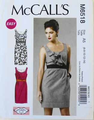 McCalls 6518 Phoebe Couture Misses Easy Dresses Sewing Pattern Sz 6-14