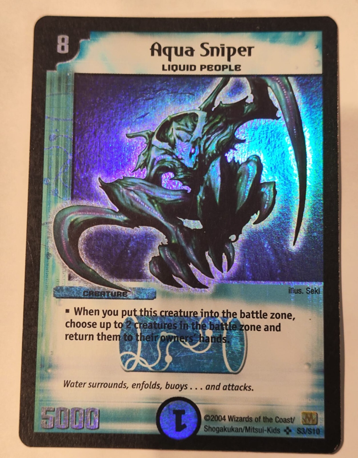 Aqua Sniper DUEL MASTERS ORIGINAL Water Type CCG HOLO Super