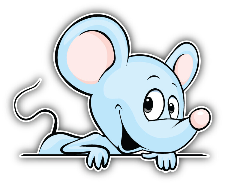 10cm Auto-Aufkleber Sticker Decal Maus Kind L?Chelt Fr?Hlich Toon Hellblau H1662