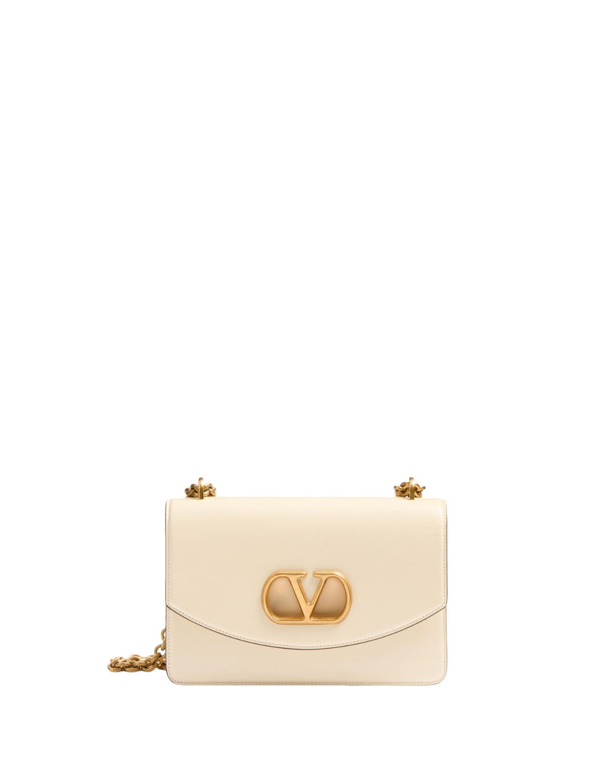 VALENTINO GARAVANI Vain Medium $4490 Ivory Shiny Leather