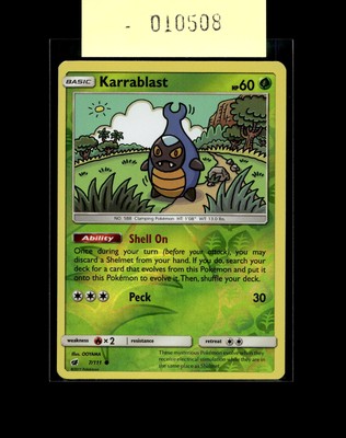 SM - Crimson Invasion #7/111 Karrablast NM Reverse Holo