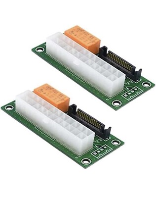 2 Pack Dual Psu Multiple Power Supply Adapter,Add2Psu ATX 24 Pin To SATA