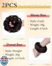 HSLHDI 2PCS Messy Bun Hair Piece-Large Wavy Curly and Donut Updo Hair Pieces Set, Scrunchies Synthetic Chignon Ponytail Extensions Thick Updo for Women（Brown Black）