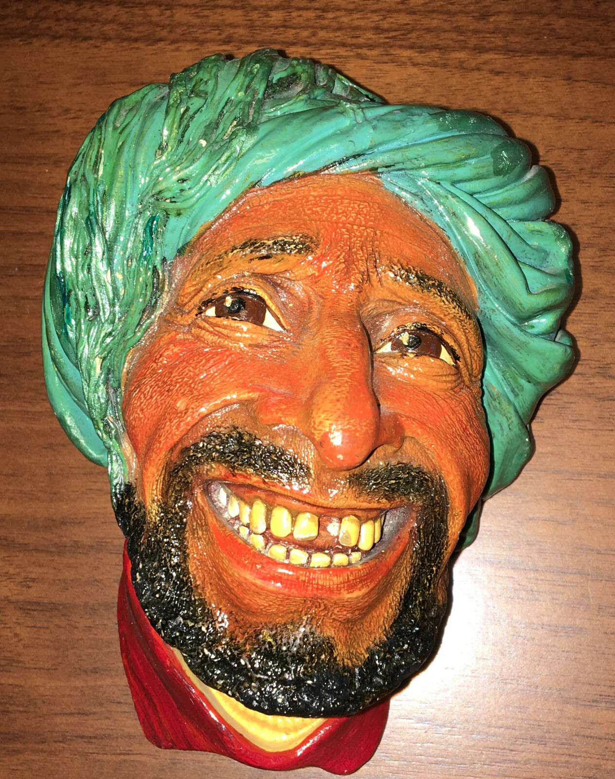 Vintage 1959 Bossons Kurd Kurdish Chalkware Head Hand Painted Plaque Figure Art
