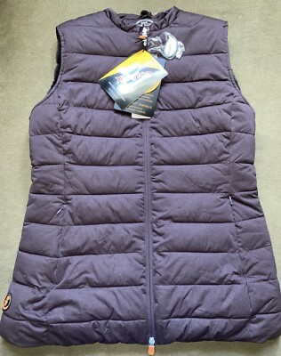 Save The Duck Faux Fur Lined Packable Vest Lightweight X-AYLON ZIP NEW MD Purple