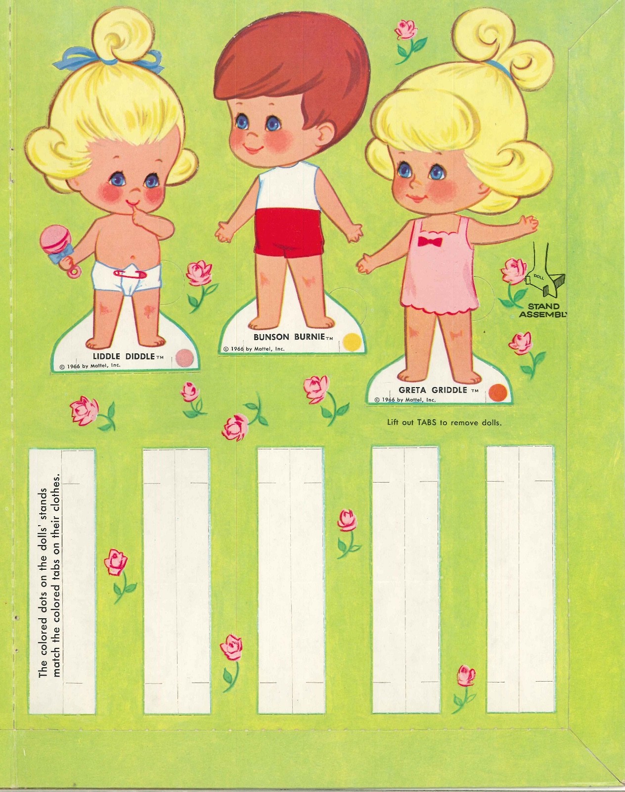 VINTGE 1960s LIDDLE KIDDLE PAPER DOLL CUTE LASR REPRODUCTIN~OrIg SZE UNCT FREE S