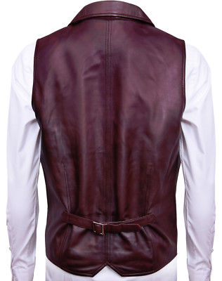 INFINITY HERREN WEICHE BRAUNES LEDER WESTE KLASSISCH FREIZEIT FORMELL TRADITIONELL GILET