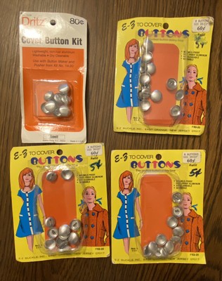 VTG Sewing Notions E-Z Cover Buttons Refill  1/2'' Style 62-20 EZ Buckle DRITZ NJ