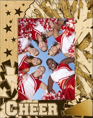 Cheer Laser Engraved Wood Picture Frame Portrait (4 x 6)