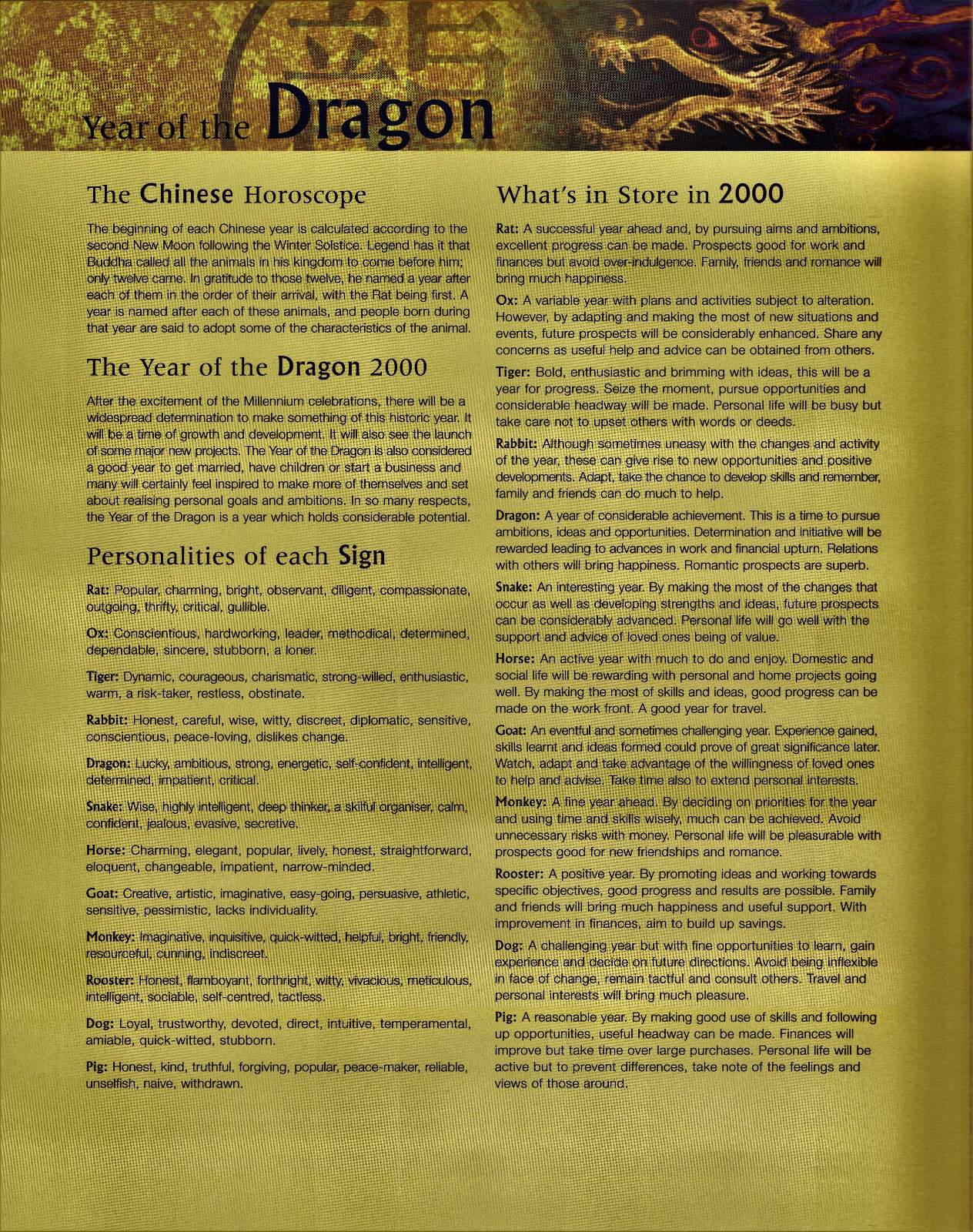 “2000 Year of the DRAGON” Pack w/ 2000 Canada, China & Hong Kong Postage Stamps