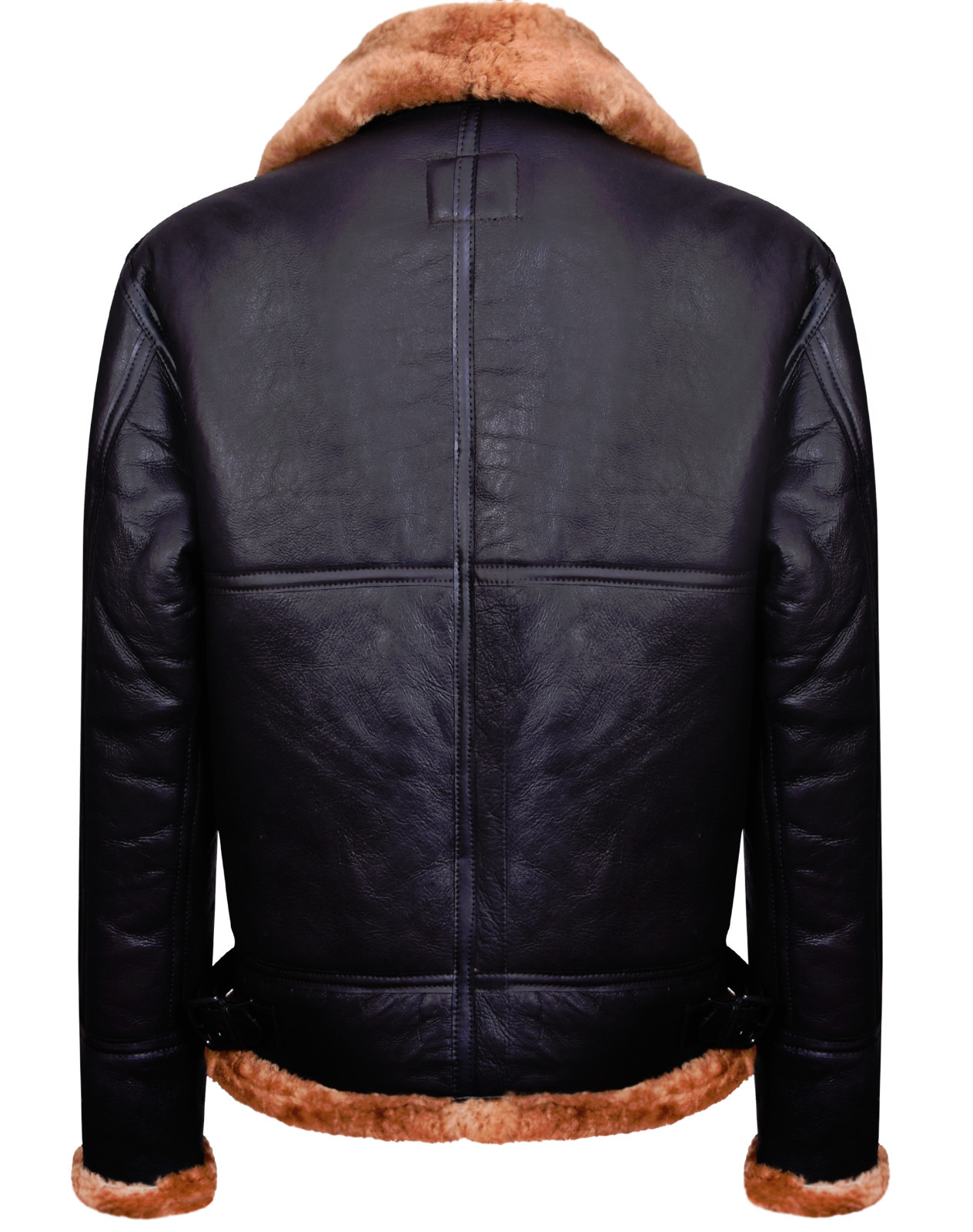 Pre-owned Infinity Men's Aviator Brown B3 Real Shearling Sheepskin Leather Bomber Flying Jacket In Brown With Ginger Wool