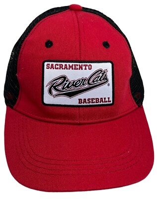 Sacramento River Cats Baseball Snapback Mesh Trucker Patch Gat Red/Black New