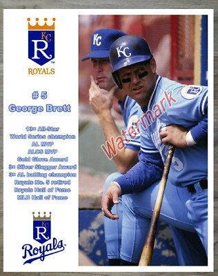 MLB Kansas City Royals George Brett with Pine Tar Bat Color 8 X 10 Photo Picture