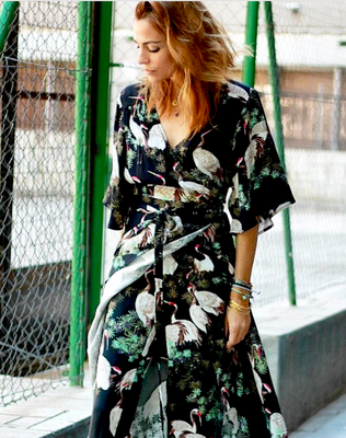 Oriental kimono wrap clearance dress