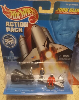 Hot Wheels Matchbox 3 Pk Glenn Action Pack Mercury Friendship 7,Orbiter, Chariot