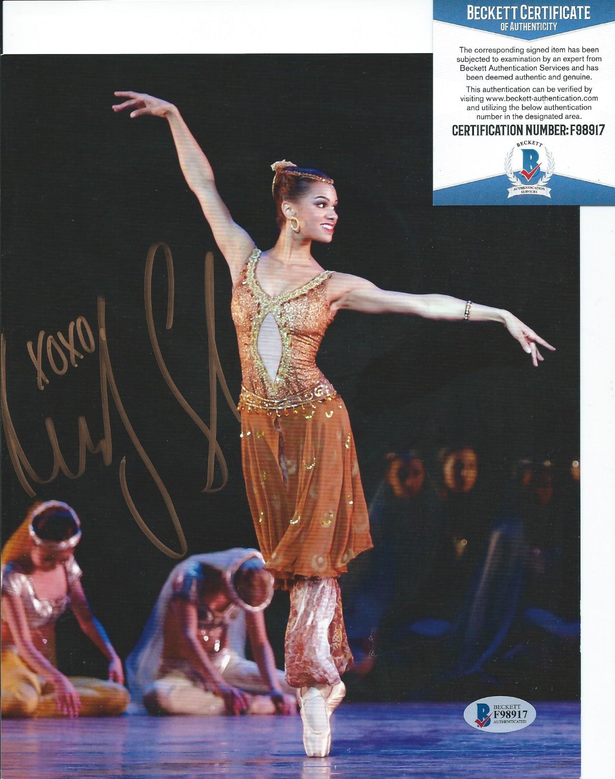 Misty Copeland Signed 8X10 Photo Autographed BAS COA Ballet Dancer
