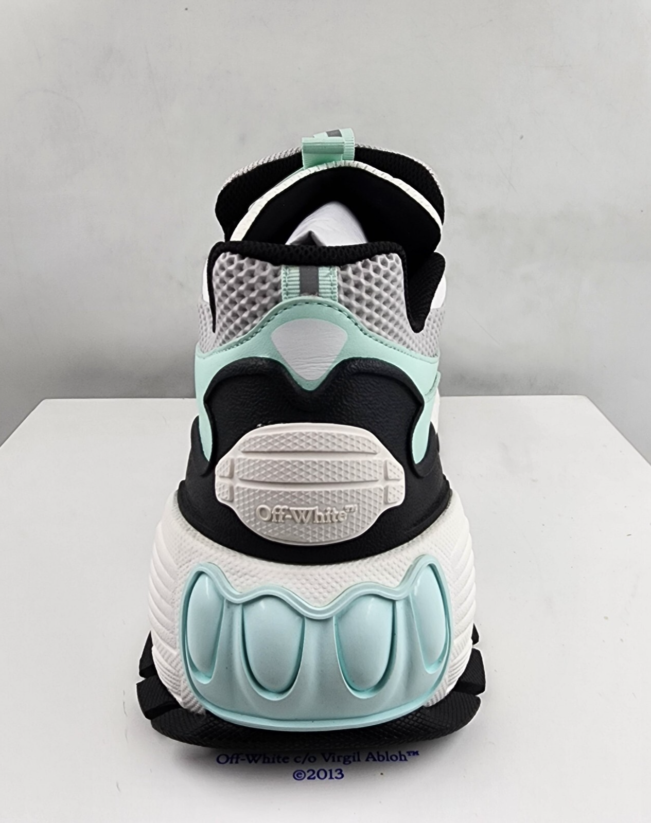 Off-White Glove Slip On Sneakers Women's 45/12 US Light Grey/Seafoam Round Toe - Picture 14 of 17