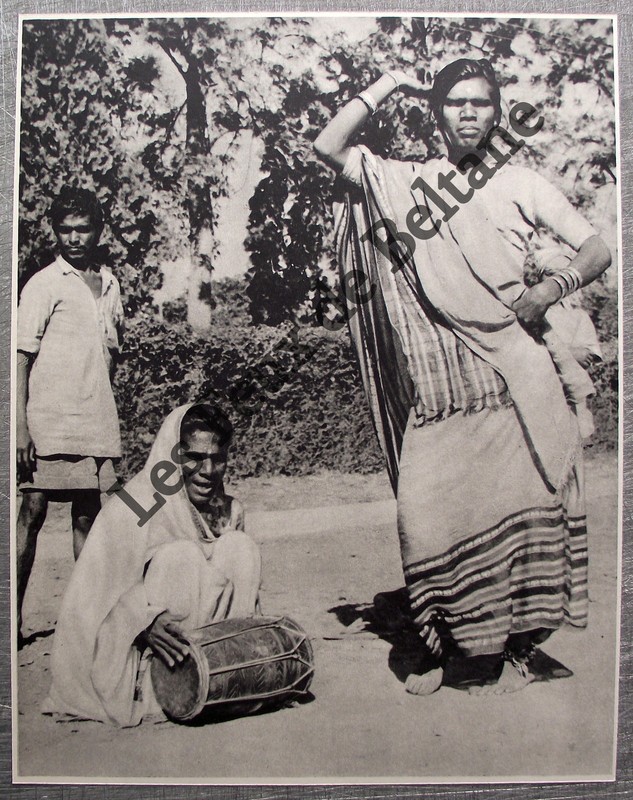 Document Photo Bihar  Musicien De Touri Tambour Dhola Danse  Clipping