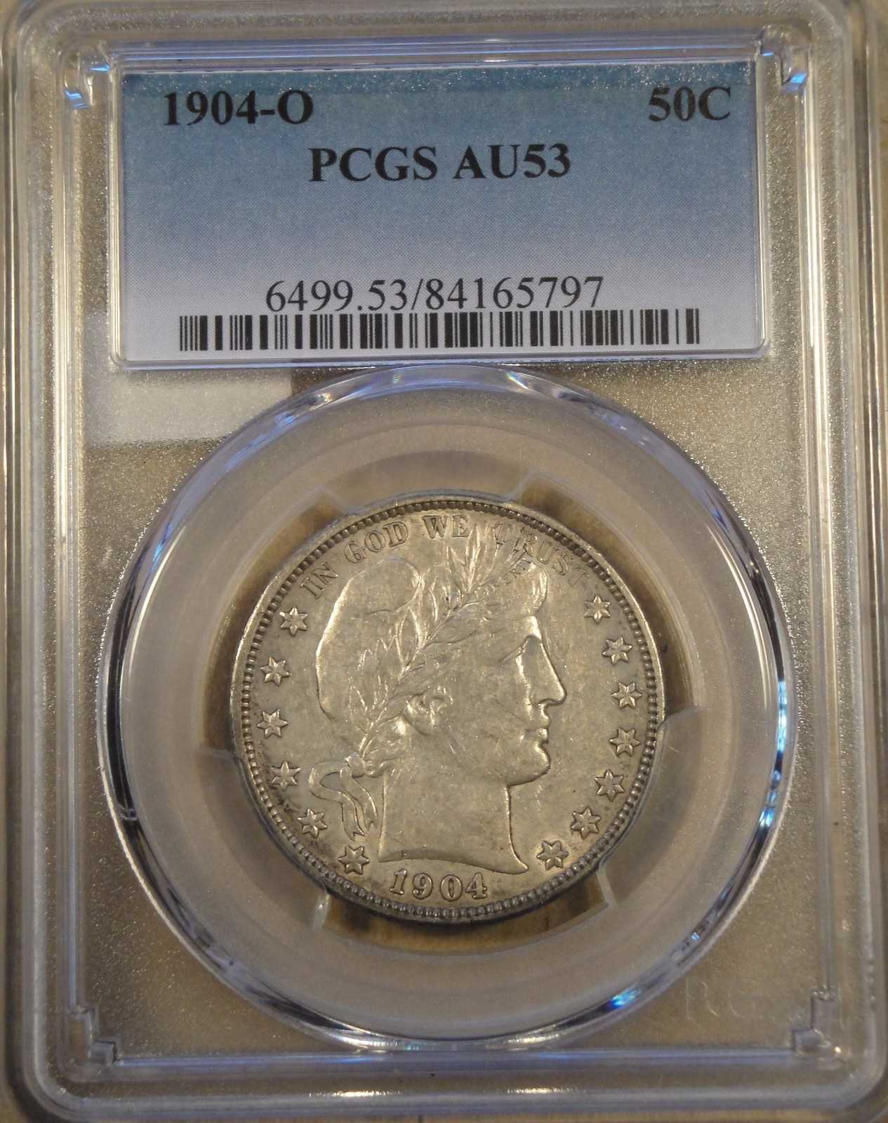 1904-O Barber Half Dollar PCGS AU53