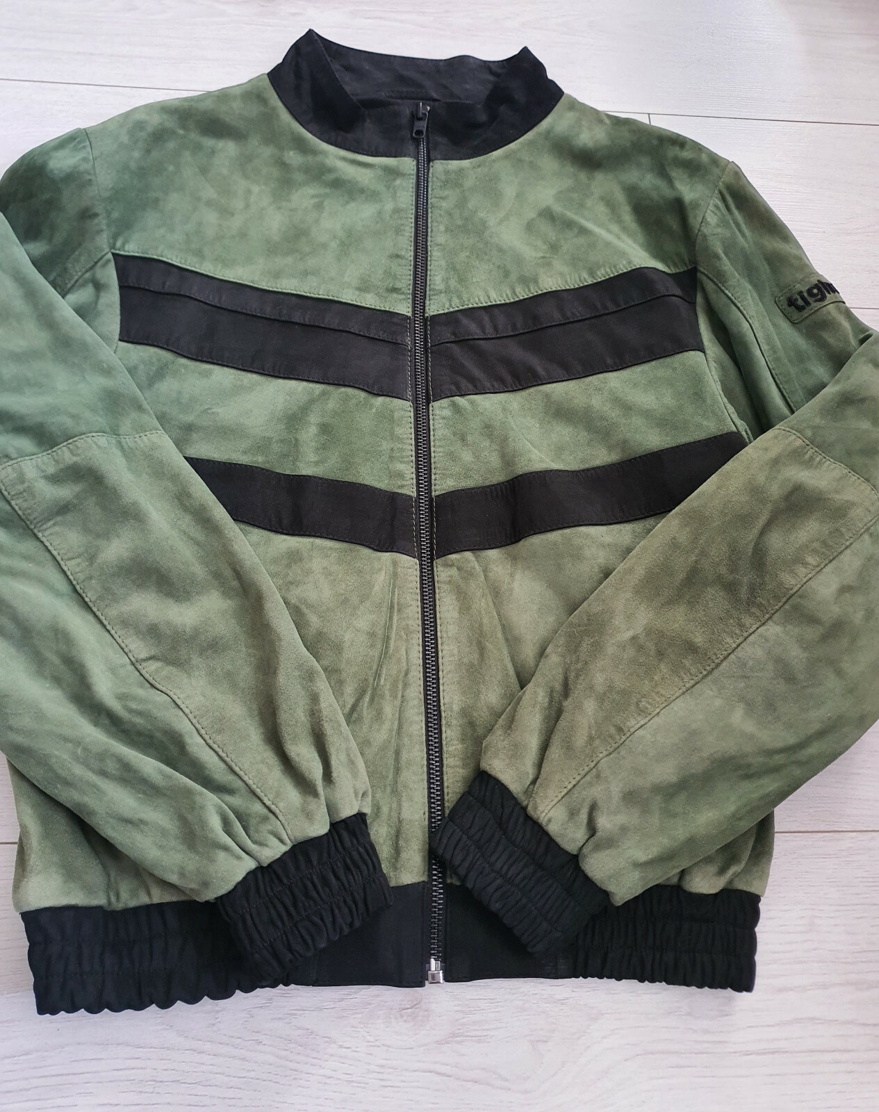 TIGHA TIGHA HERREN LEDER JACKE TAVVI MILITARY GREEN OMBRE SIZE M